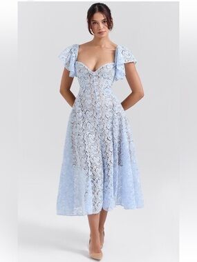 amore vintage cream dropped waist midi dress House of CB 'Amore' Vintage Cream Dropped Waist Midi Dress NWOT